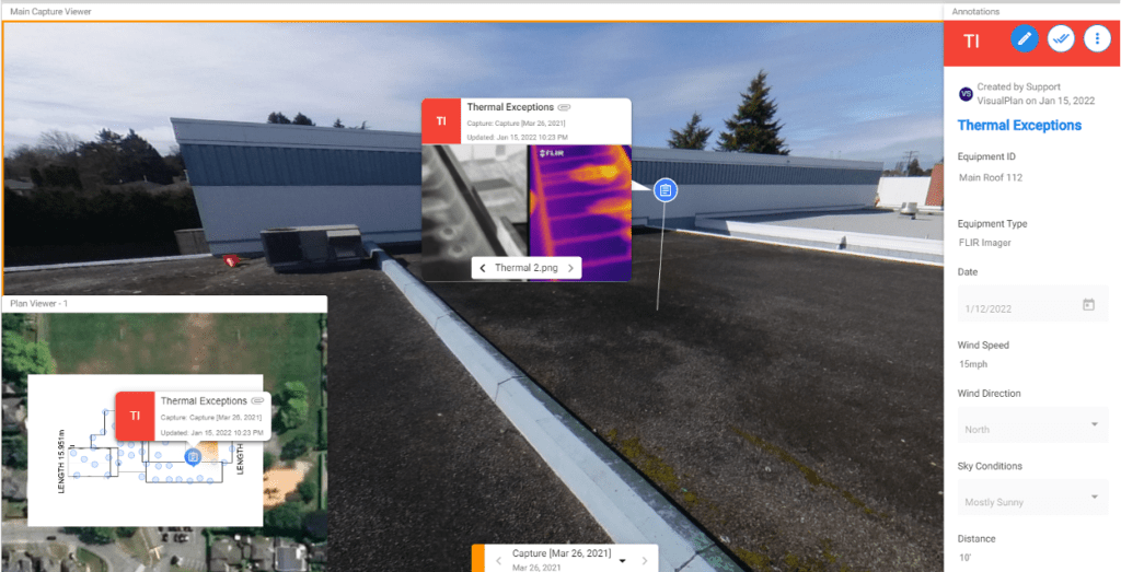 Thermal inspection result integration into digital twins